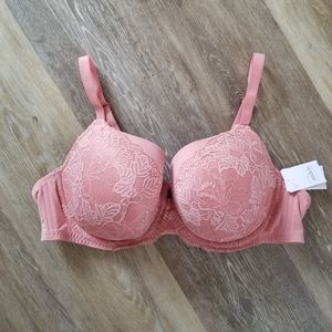 Auden Salmon Lace Lightly Lined Bra Size 42D. Tags have been removed. New